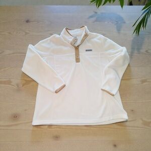Columbia Fleece Women's 1X Snap Pullover Benton Springs Ivory EUC